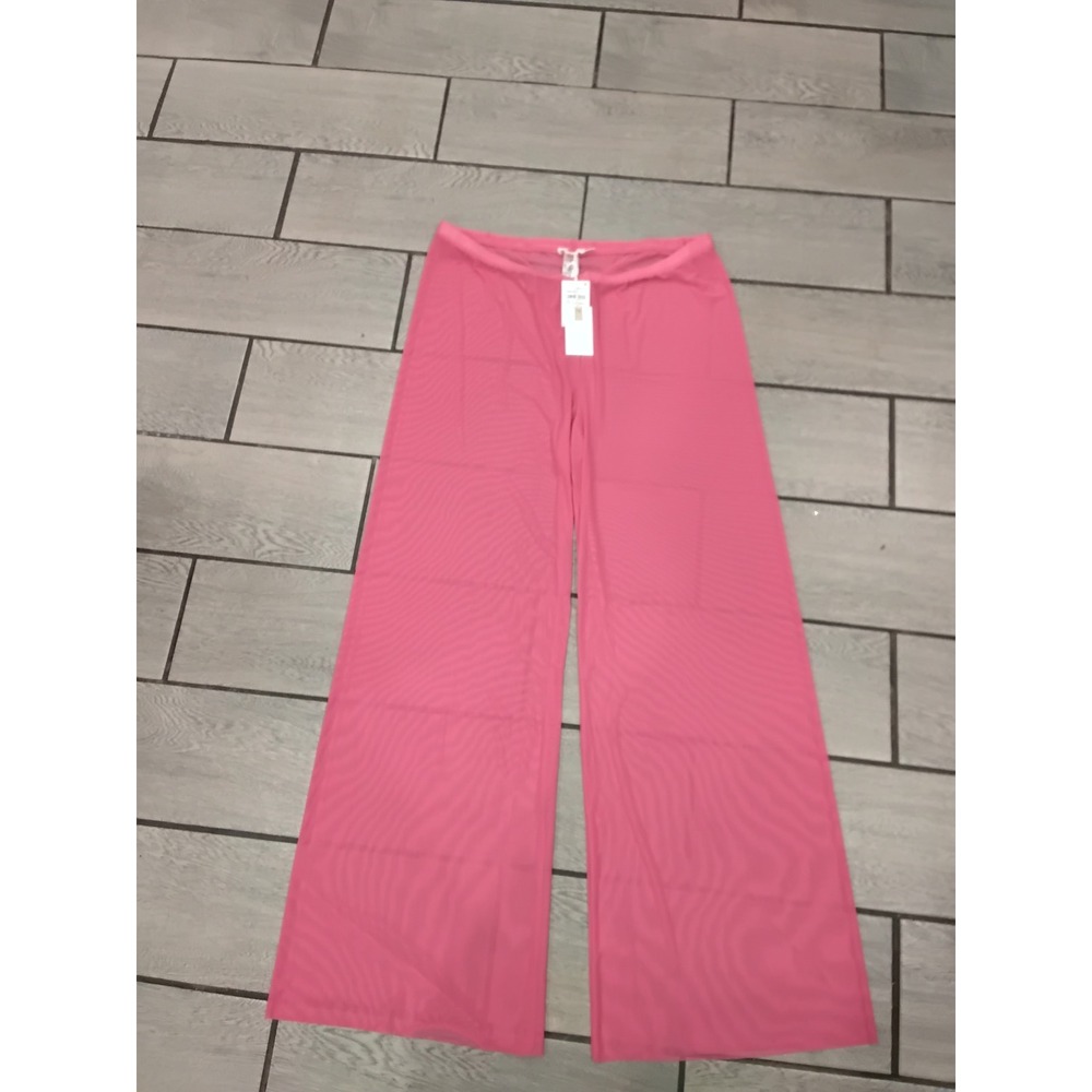NWT Good American Ballerina Pink Mesh Wide Leg Pants Size 2XL New With Tags